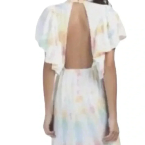 Young Fabulous & Broke Cruz Open Back Ruffled Maxi Dress Papaya Summer of Love S - Picture 5 of 16